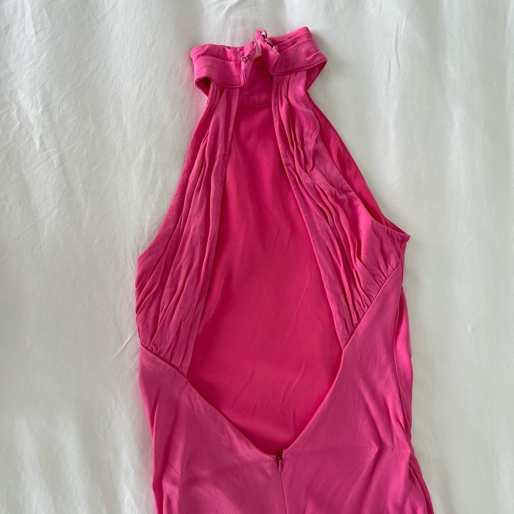 Meshki CLAIRE
Satin Drape Back Maxi Dress with Split - Pink